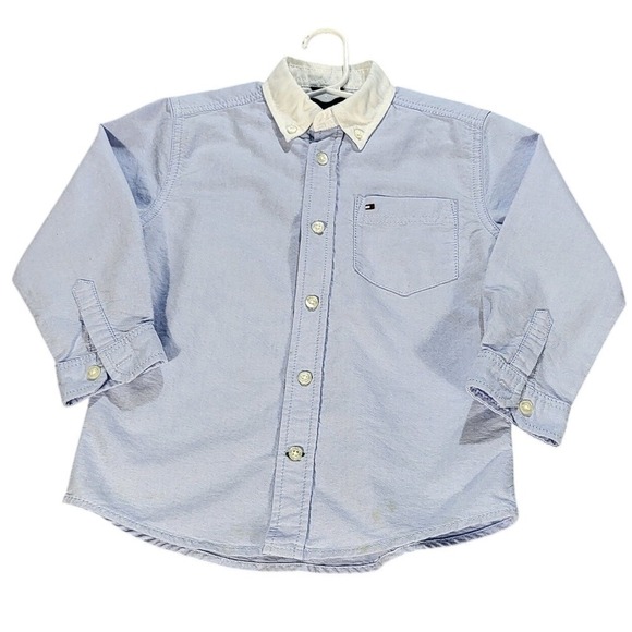 Tommy Hilfiger Other - Tommy Hilfiger Oxford Shirt White Collar Button Down Dress Shirt Size 5